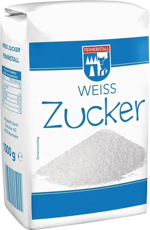 Eine handelsübliche 500-Gramm-Packung Zucker