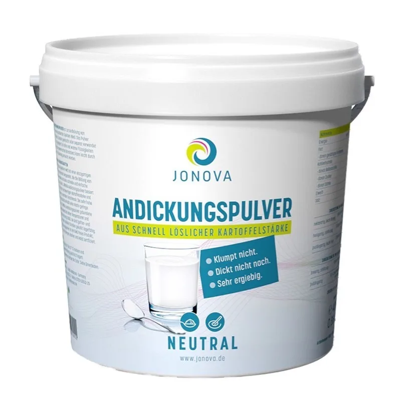 Kleiner weißer Eimer mit Aufschrift Andickungspulver
