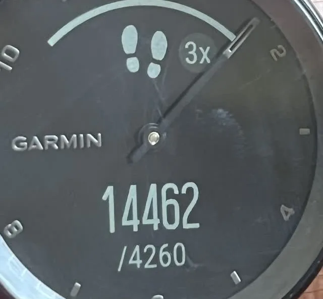 Schrittzähler auf der Uhr