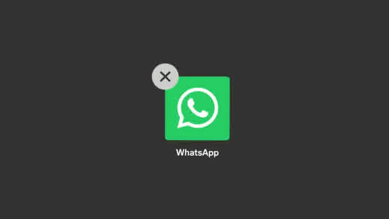 WhatsApp-Icon mit Delete-Zeichen in der linken oberen Ecke