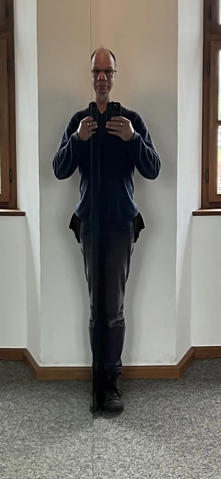 Spiegelbild des Autors, halbiert